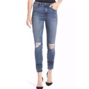 Good American High Waisted Distressed Skinny Jeans Size 14 / 32